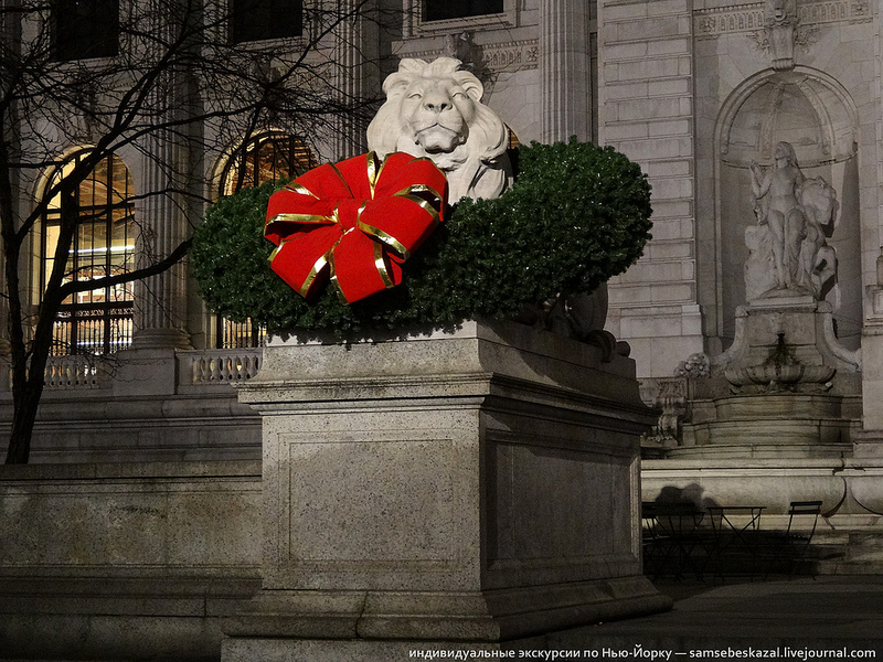Лев на Рождество в Нью-Йорке